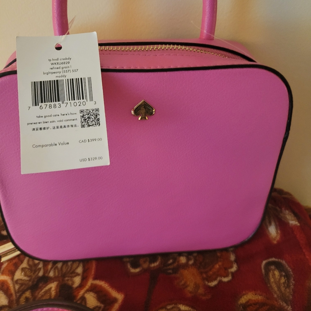 Kate Spade Maddy Top Handle Camera Bag in Bright Peony. With crossbody strap.NWT - Picture 2 of 7